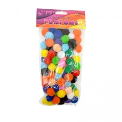 Помпоны полипропиленовые, 20мм, 12 цветов, 100шт.