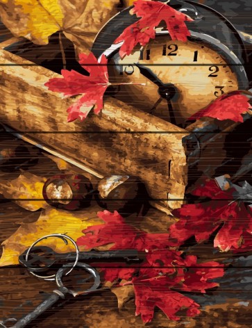 Картина по номерам на дереве "Осенняя композиция"