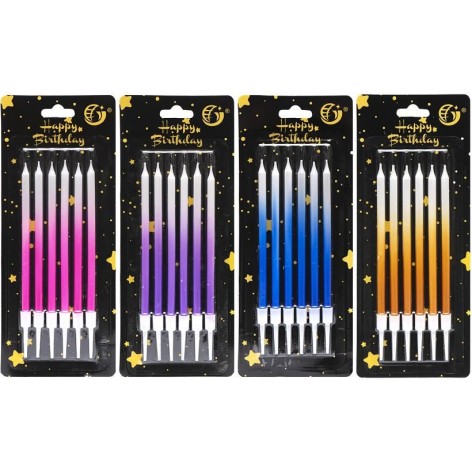 Набор свечей для торта, 6 шт (микс)