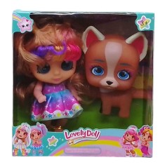 Кукла с собачкой "Lovely Doll" (русая)