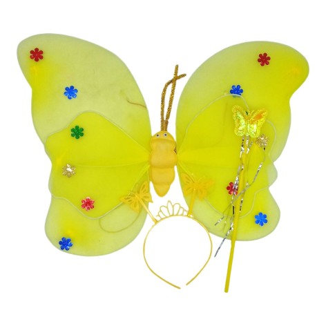 Крила метелика, обруч, чарівна паличка, з підсвічуванням жовті
