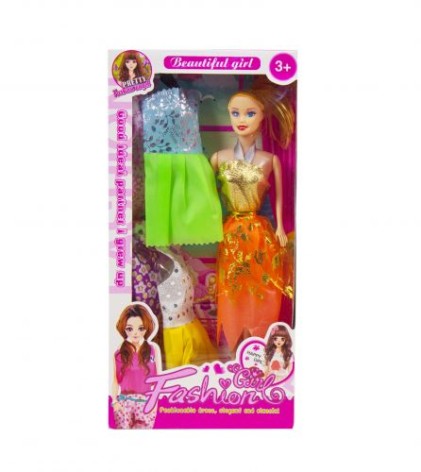 Лялька з гардеробом "Fashion Girl" (у персиково-золотому)