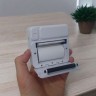 Термопринтер черно-белый цвет печати, Bluetooth, проволока type-C, 1 рулон термобумаги (бело-бирюзовый)