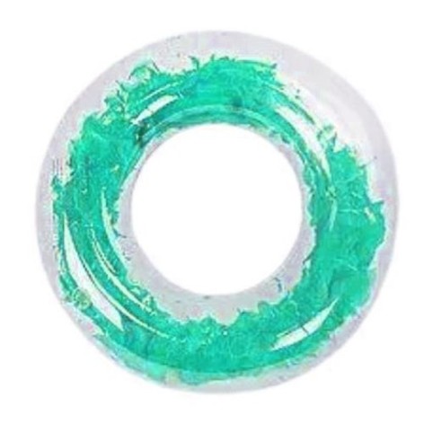 Надувне коло для плавання, ПВХ, прозоре з пелюстками, 70см. (БІРЮЗОВИЙ)