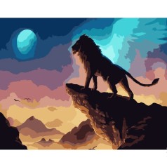Картина по номерам "Лев на скале" ★★★★