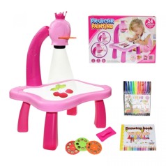 Столик с проектором, на батарейках, музыка, 3 диска, фломастеры, в коробке