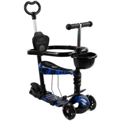 Самокат с ручкой 5в1 "Best Scooter", синий + черный