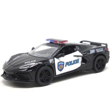 Модель легкова CORVETTE (2021) 5ʼʼ KT5432WP Police метал.інерц.відкр.дв.кор