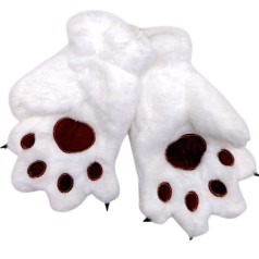 Детские меховые перчатки "Лапки" (БЕЛЫЕ)