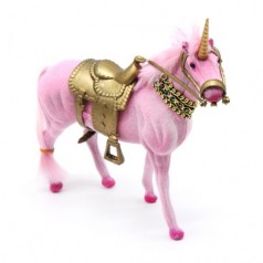 Лошадка из флокса, розовая