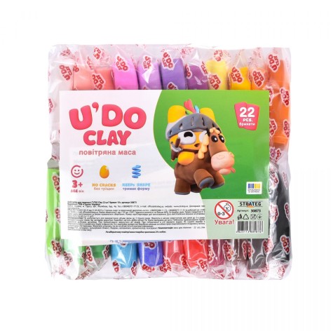 Набор для творчества (воздушный пластилин) "UʼDO Clay 22 шт." брикет 10г