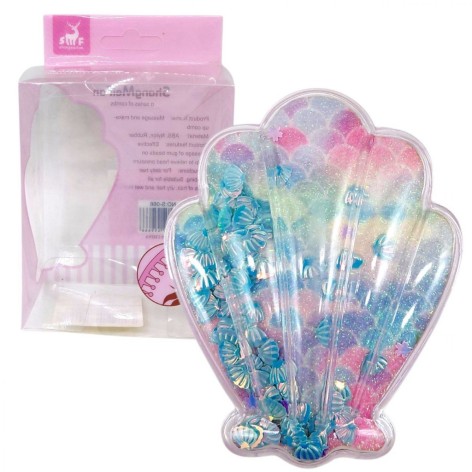 Расческа для волос "Блестящая ракушка" ГОЛУБАЯ