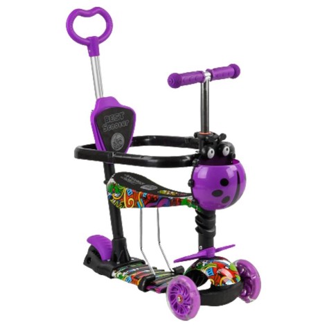 Самокат с ручкой 5в1 "Best Scooter", фиолетовый