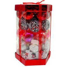 Новорічні прикраси, 35 штук, кульки, D = 5 см, в слюді