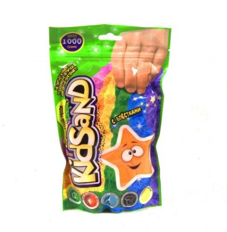 Кинетический песок "KidSand", в пакете, 1000 г (оранжевый)