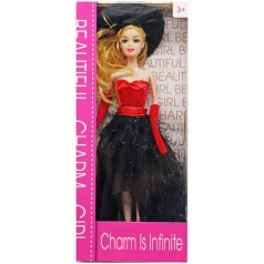Кукла "Charm Girl" в черном с красным