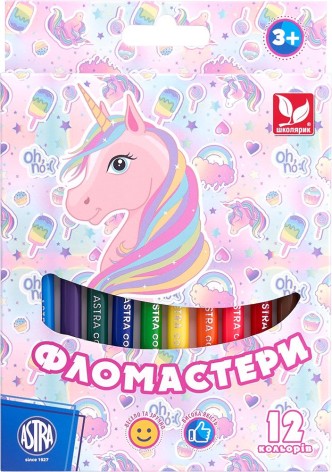 Фломастеры Unicorn 12 цветов в наборе