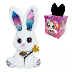 Интерактивная игрушка Магический зайчонок, сидячая, ушки подсвечиваются, песни на английском, воспроизводит мелодии, реагирует на ощупь палочки к носу, в коробке, (БЕЛЫЙ)