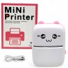 Термопринтер "Котик" (Bluetooth, USB-кабель, термопапір 1 рулон) рожевий