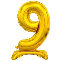 Шарик фольгированный цифра  "9" напольный 80 см