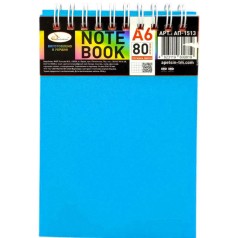 Блокнот А6, 80 л., пластик, пружина сверху (ГОЛУБОЙ)