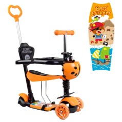 Самокат 5в1 триколісний 11033 (1) Best Scooter, із захисним бампером, PU колеса, ПІДСВІТКА КОЛІС, в коробці