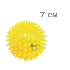 Мячик с шипами, желтый, 7 см