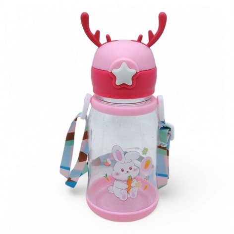 Поїлка-непроливайка пляшечка (пластик) 550мл. рожевий