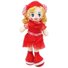Мягкая кукла "Полина", красная (37 см)