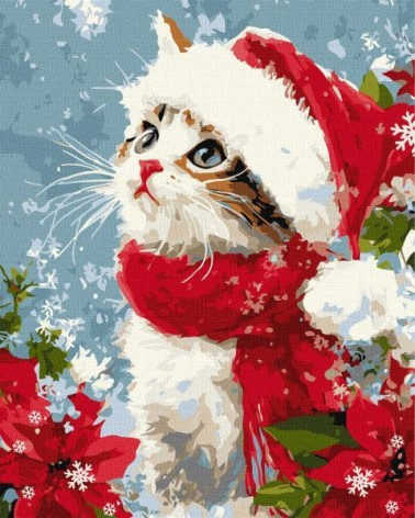 Картина по номерам - "Кот в снегу" ©art_selena_ua, 40х50см