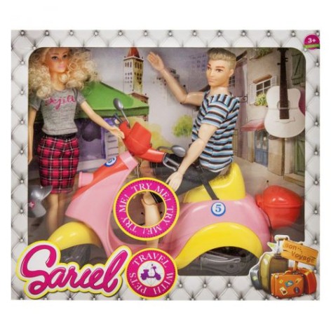 Уцінка. Лялька на музичному скутері "Sariel" (жовто-рожевий) - пошкоджена упаковка