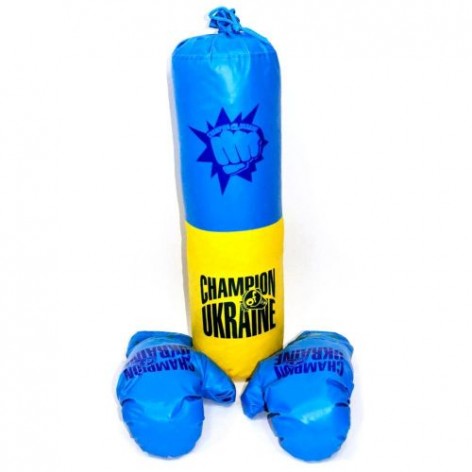 Уценка. Набор для бокса "Украина" (средний) - чуть перебилась синяя краска на перчатке