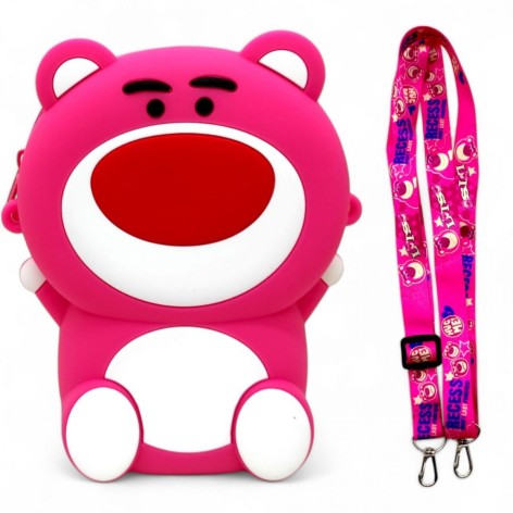 Сумочка силиконовая "Розовый мишка" (12,5х9 см)