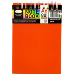 Блокнот А6, 80 л., пластик, пружина сверху (КОРАЛОВЫЙ)