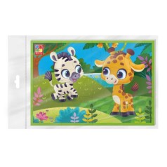 Игра развивающая Vladi Toys мягкие пазлы А5. Зебра и жираф. VT1104-21 (укр)