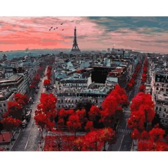 Картина по номерам "Алые краски Парижа"