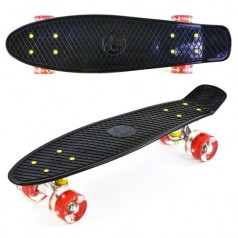 Скейт Пенні борд 0990 (8) Best Board, ЧОРНИЙ, дошка = 55см, колеса PU зі світлом, діаметр 6см