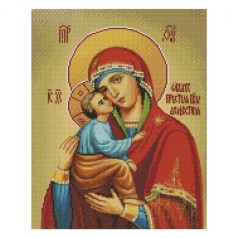 Алмазна картина FA40821 "Акафістна ікона Пресвятої Богородиці", розміром 40х50 см кр
