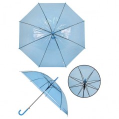 Зонтик прозрачный, голубой