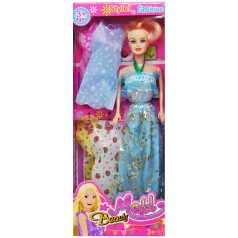 Кукла с нарядами "Model" в голубом
