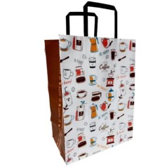 Пакет паперовий з ручками Крафт білий (25х15х34,5 см)