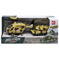 Игровой набор "Вертолет + танк" (песчаный)