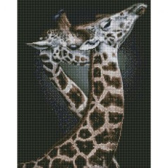 Алмазная мозаика "Жирафы" 40х50см
