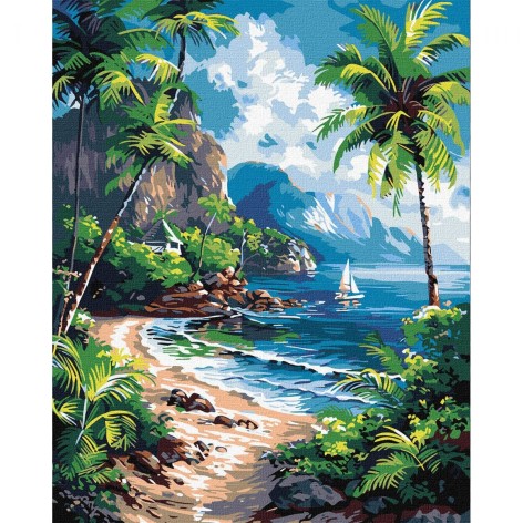 Набор для росписи по номерам "Тропический рай" 40х50см