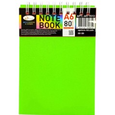 Блокнот А6, 80 л., пластик, пружина сверху (САЛАТОВЫЙ)