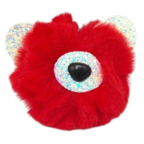 Брелок Мишка ушки с блестками (КРАСНЫЙ)