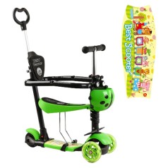 Самокат 5в1 триколісний 47007 (1) Best Scooter, із захисним бампером, PU колеса, ПІДСВІТКА КОЛІС, в коробці