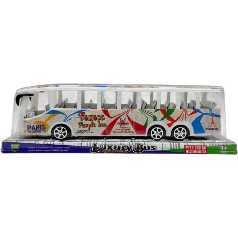 Автобус инерционный (БЕЛЫЙ) коробка – 35х10,5х8,5 см