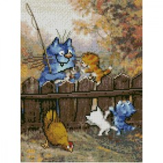 АЛМАЗНАЯ МОЗАИКА "Кошачий двор"