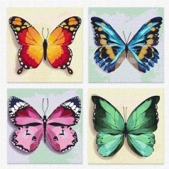 Картина по номерам "Полиптих: Весенние бабочки" ★★★